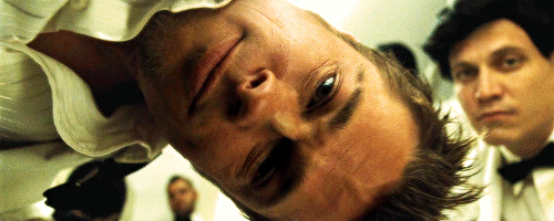 Tyler Durden (played by Brad Pitt in the movie Fight Club) looking at you like a stupid little pigeon.
