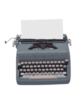 A grey typewriter